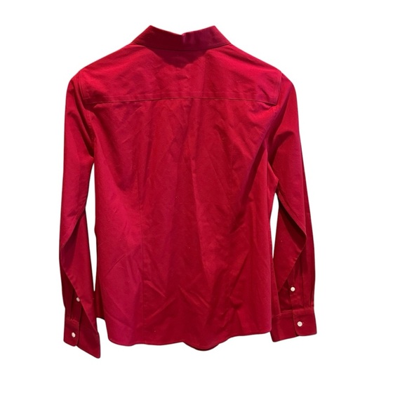 Talbots Womens Red Button Down Shirt 6P Long Sleeve Cotton Career Office Classic - Picture 6 of 12